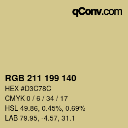 カラーコード: RGB 211 199 140 | qconv.com
