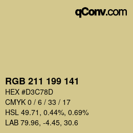 颜色代码: RGB 211 199 141 | qconv.com
