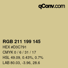 Color code: RGB 211 199 145 | qconv.com