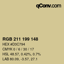 Color code: RGB 211 199 148 | qconv.com