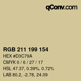 Color code: RGB 211 199 154 | qconv.com