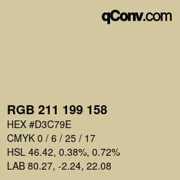 カラーコード: RGB 211 199 158 | qconv.com