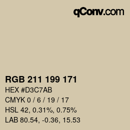 Color code: RGB 211 199 171 | qconv.com