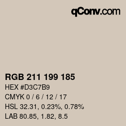 Color code: RGB 211 199 185 | qconv.com
