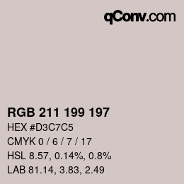 カラーコード: RGB 211 199 197 | qconv.com
