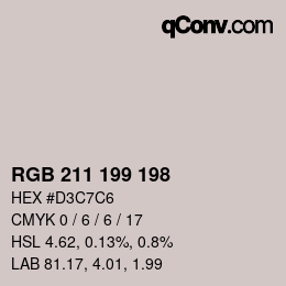 Color code: RGB 211 199 198 | qconv.com