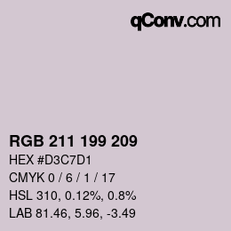 Color code: RGB 211 199 209 | qconv.com