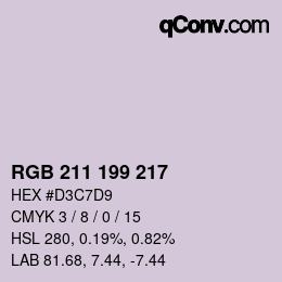 Color code: RGB 211 199 217 | qconv.com