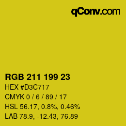 カラーコード: RGB 211 199 23 | qconv.com