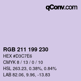 Color code: RGB 211 199 230 | qconv.com