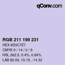 カラーコード: RGB 211 199 231 | qconv.com