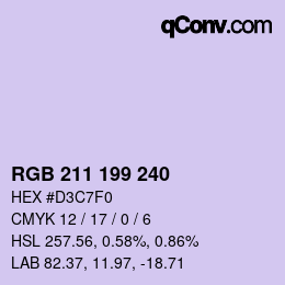 Color code: RGB 211 199 240 | qconv.com