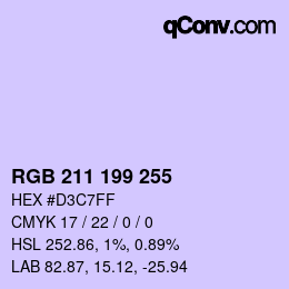 Color code: RGB 211 199 255 | qconv.com