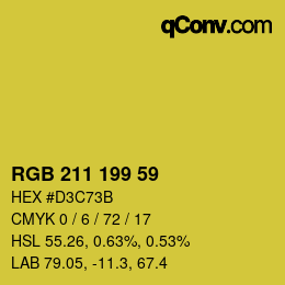 颜色代码: RGB 211 199 59 | qconv.com