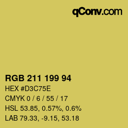 Color code: RGB 211 199 94 | qconv.com