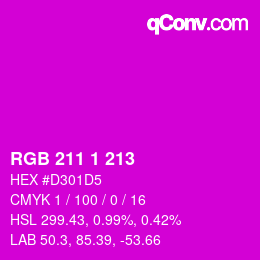 カラーコード: RGB 211 1 213 | qconv.com