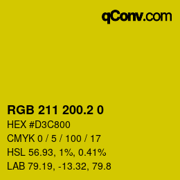 カラーコード: RGB 211 200.2 0 | qconv.com