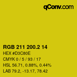 カラーコード: RGB 211 200.2 14 | qconv.com