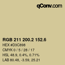 カラーコード: RGB 211 200.2 152.6 | qconv.com