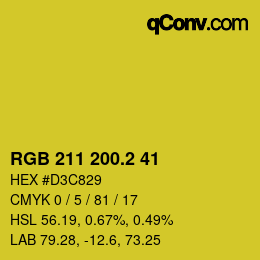 カラーコード: RGB 211 200.2 41 | qconv.com