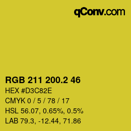カラーコード: RGB 211 200.2 46 | qconv.com