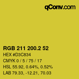 カラーコード: RGB 211 200.2 52 | qconv.com