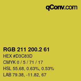 カラーコード: RGB 211 200.2 61 | qconv.com