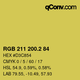 カラーコード: RGB 211 200.2 84 | qconv.com