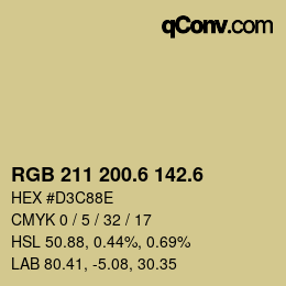 カラーコード: RGB 211 200.6 142.6 | qconv.com