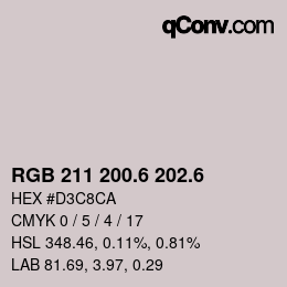 カラーコード: RGB 211 200.6 202.6 | qconv.com