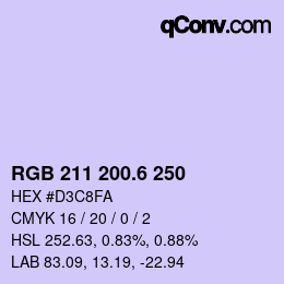 カラーコード: RGB 211 200.6 250 | qconv.com