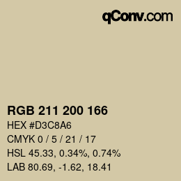 颜色代码: RGB 211 200 166 | qconv.com