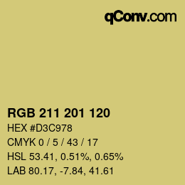 カラーコード: RGB 211 201 120 | qconv.com