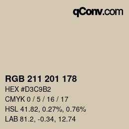 カラーコード: RGB 211 201 178 | qconv.com