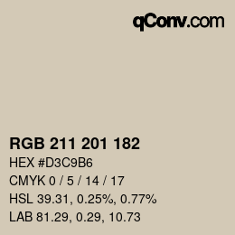 Color code: RGB 211 201 182 | qconv.com