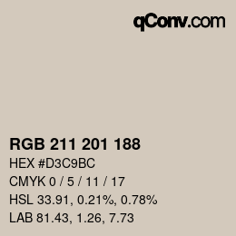 Color code: RGB 211 201 188 | qconv.com