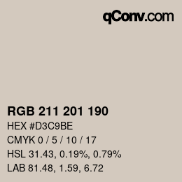 Color code: RGB 211 201 190 | qconv.com