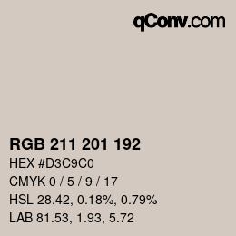 Color code: RGB 211 201 192 | qconv.com