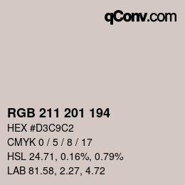 Color code: RGB 211 201 194 | qconv.com