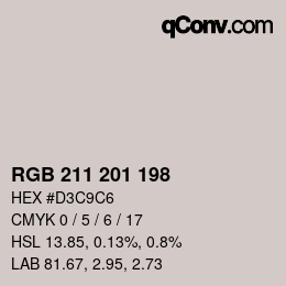 Farbcode: RGB 211 201 198 | qconv.com