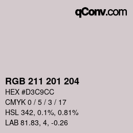 Color code: RGB 211 201 204 | qconv.com