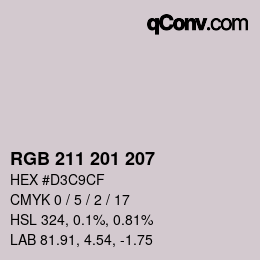 Color code: RGB 211 201 207 | qconv.com