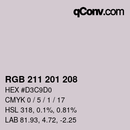 Color code: RGB 211 201 208 | qconv.com