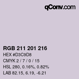 Color code: RGB 211 201 216 | qconv.com