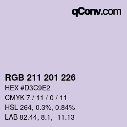 Color code: RGB 211 201 226 | qconv.com