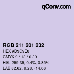 Color code: RGB 211 201 232 | qconv.com
