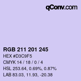 Farbcode: RGB 211 201 245 | qconv.com