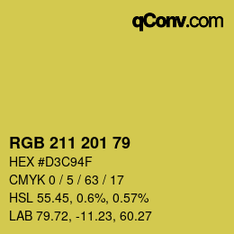 Color code: RGB 211 201 79 | qconv.com