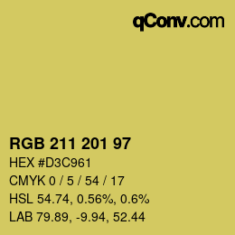 Color code: RGB 211 201 97 | qconv.com