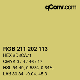 Color code: RGB 211 202 113 | qconv.com